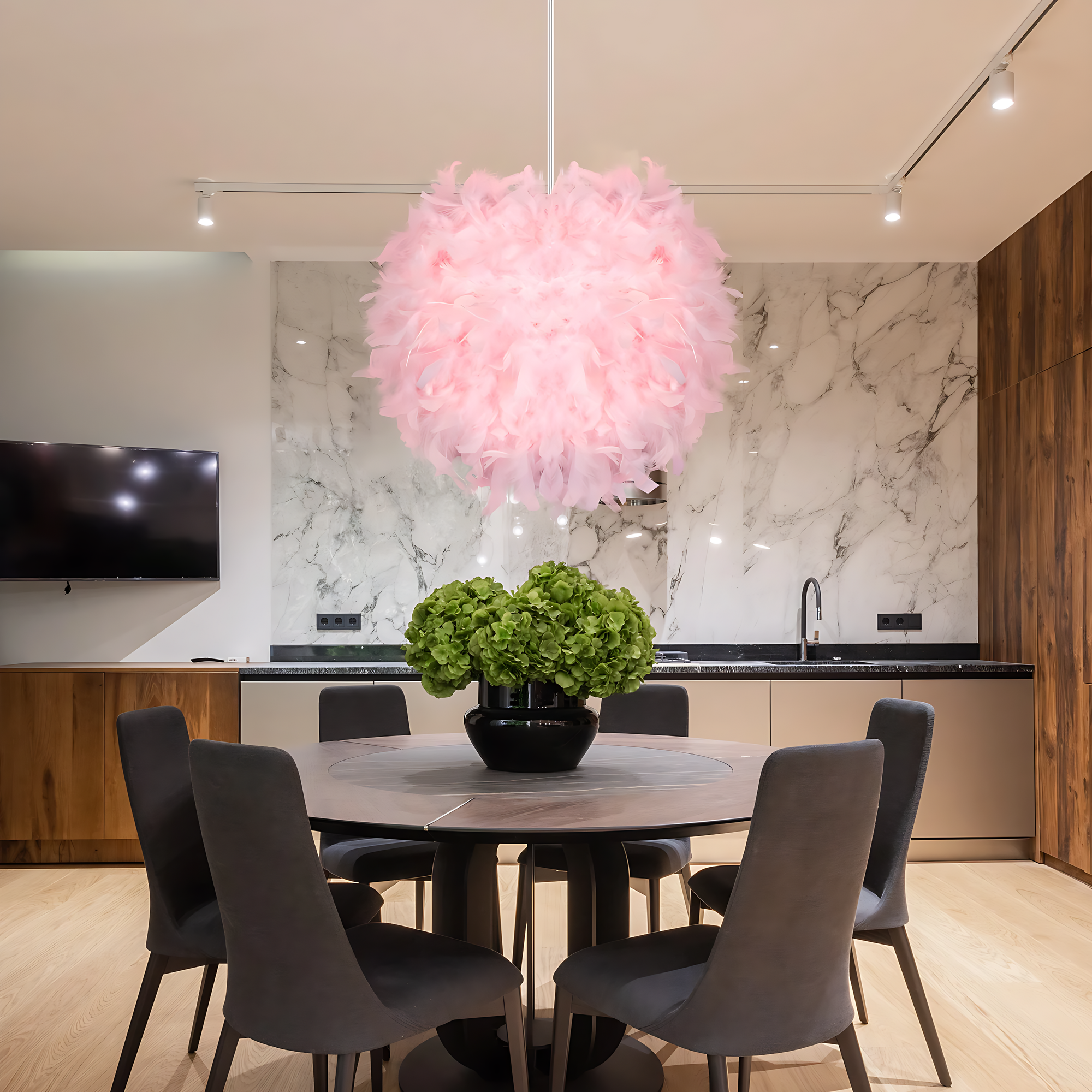 Lustre Boule Plume