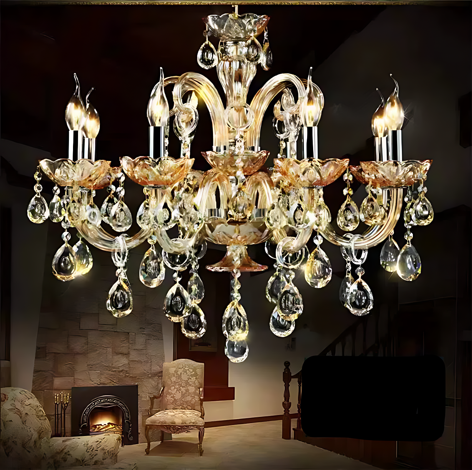 Lustre Cristal 8 Branches
