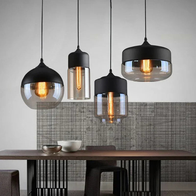 Lustre Suspension Verre Fumé