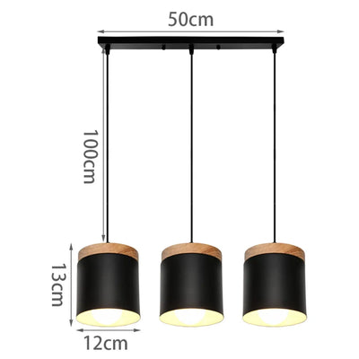 Lustre Suspension Bois Et Noir