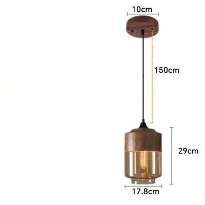 Lustre Bois Et Verre