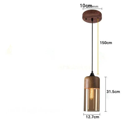 Lustre Bois Et Verre
