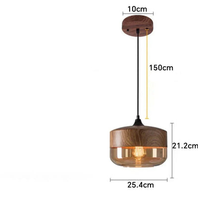 Lustre Bois Et Verre