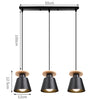 Lustre Suspension Bois Et Noir