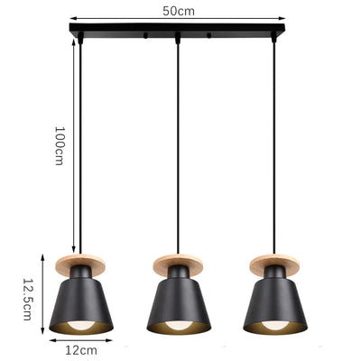 Lustre Suspension Bois Et Noir