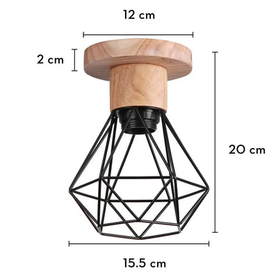 Lustre Suspension Bois Et Métal