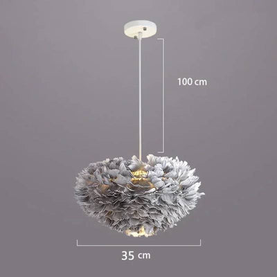 Lustre Plume Gris