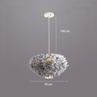 Lustre Plume Gris