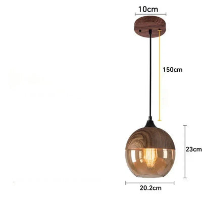 Lustre Bois Et Verre
