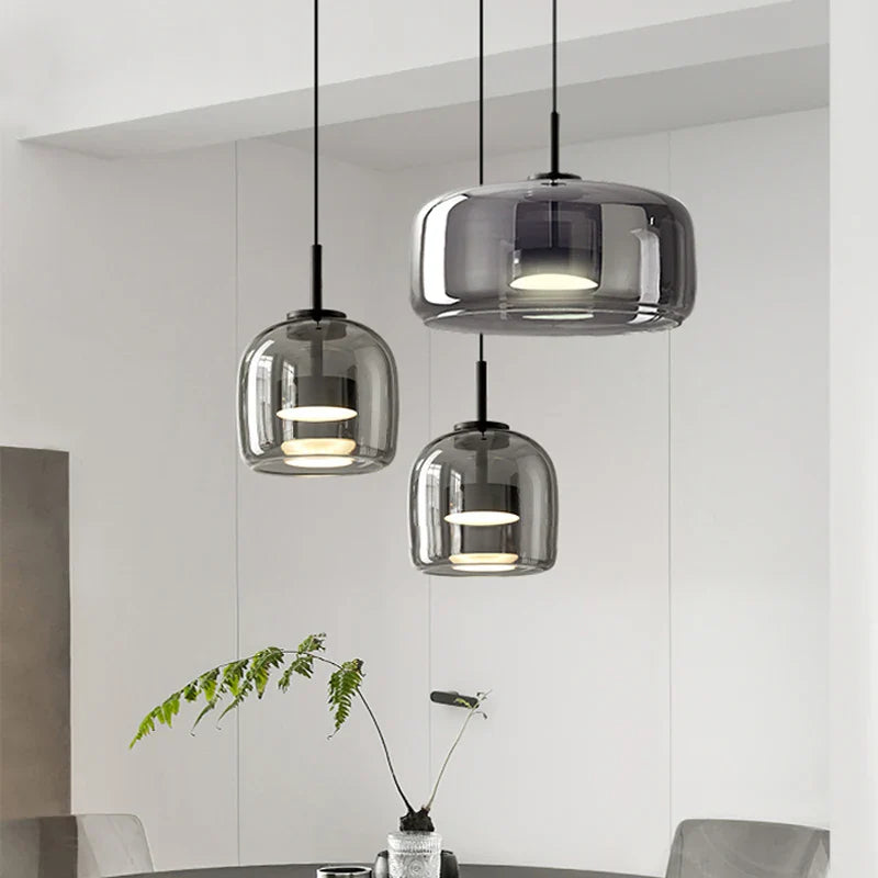 Lustre En Verre Noir