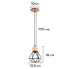 Lustre Suspension Bois Et Métal