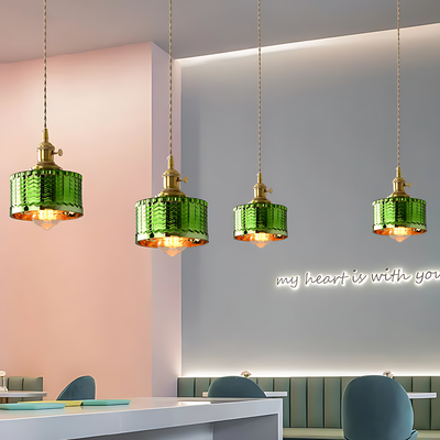 Lustre En Verre Vert