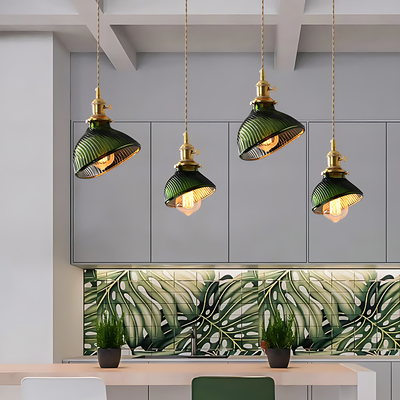 Lustre En Verre Vert