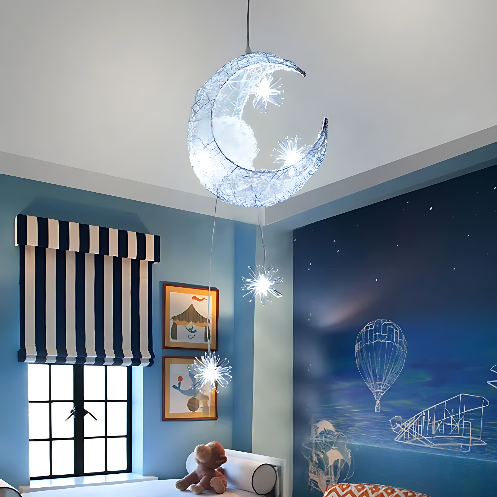 Lustre Suspension Lune Étoile